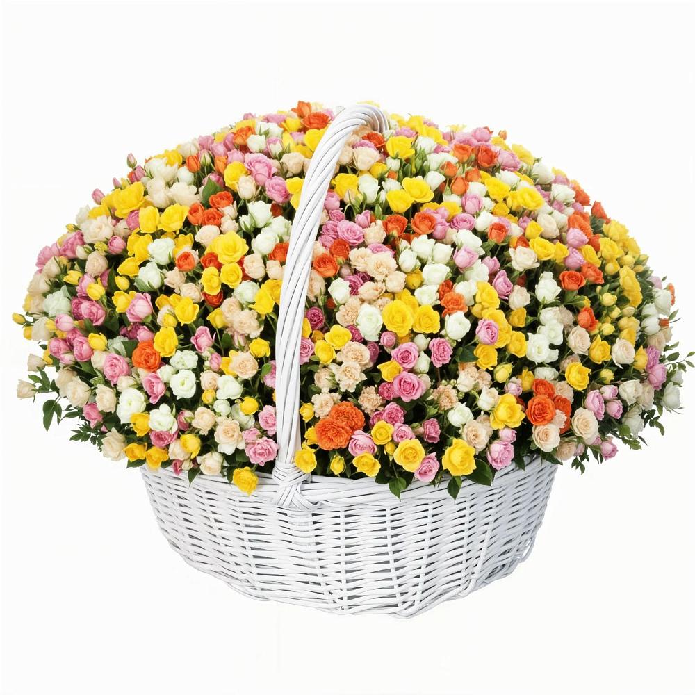 Премиум корзина Кустовых Роз в Нижневартовске Премиум букет из: Розы в Нижневартовске