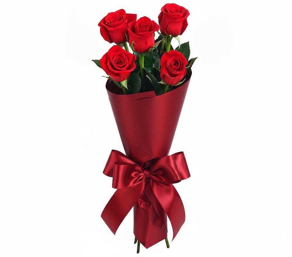 5 Красных роз Эдлесс Лав в Нижневартовске Букет 5 Красных роз Эдлесс Лав в Нижневартовске