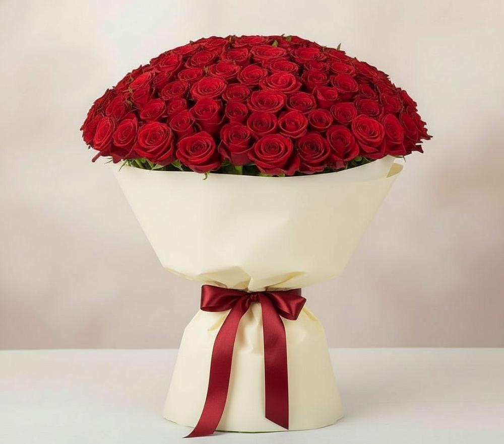101 Красная роза Милано в Нижневартовске Букет 101 Красная роза Милано в Нижневартовске