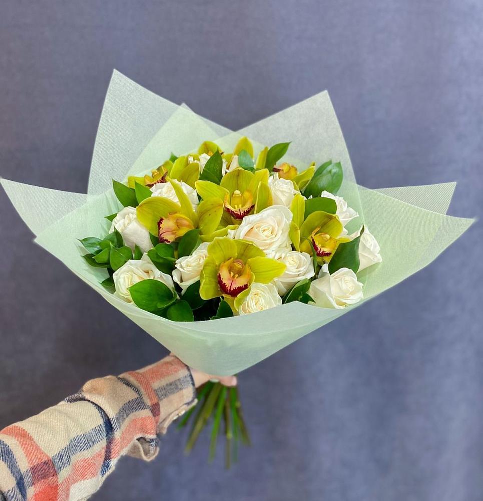 Букет лимончелло в Нижневартовске Букет цветов из: Орхидеи и Розы в Нижневартовске