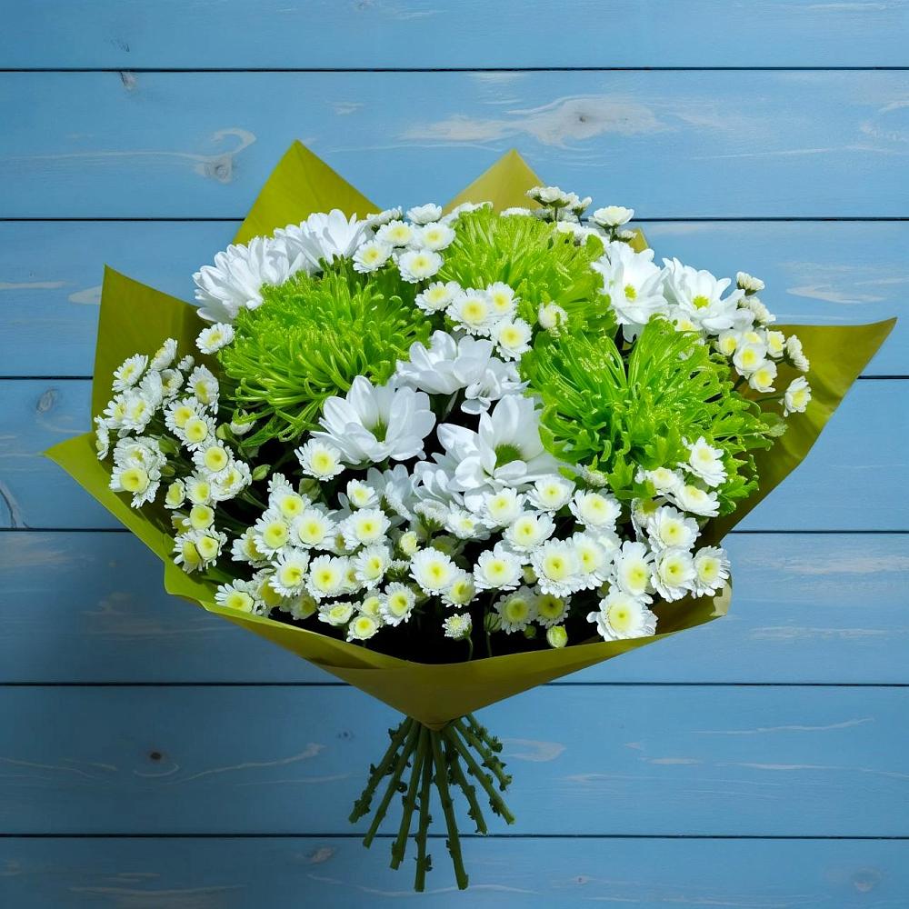 Букет скромность  в Нижневартовске Букет цветов из: Хризантемы в Нижневартовске