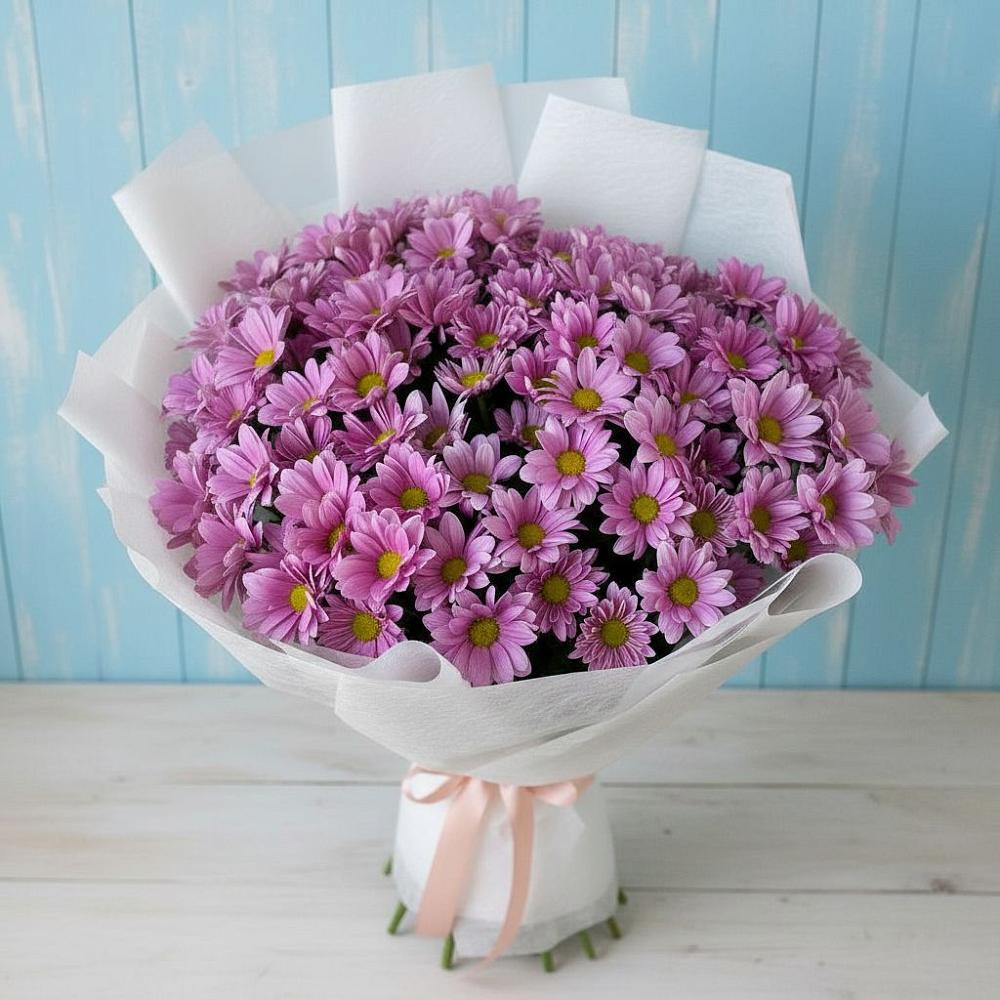 Букет сиреневая охапка в Нижневартовске Букет цветов из: Хризантемы в Нижневартовске