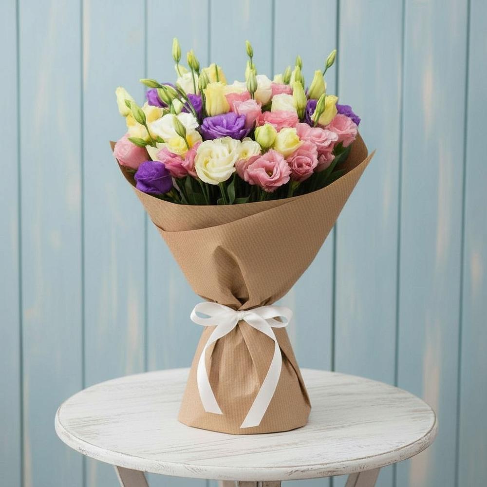 Букет Цветная эустома в Нижневартовске Букет цветов из: Лизиантусы в Нижневартовске