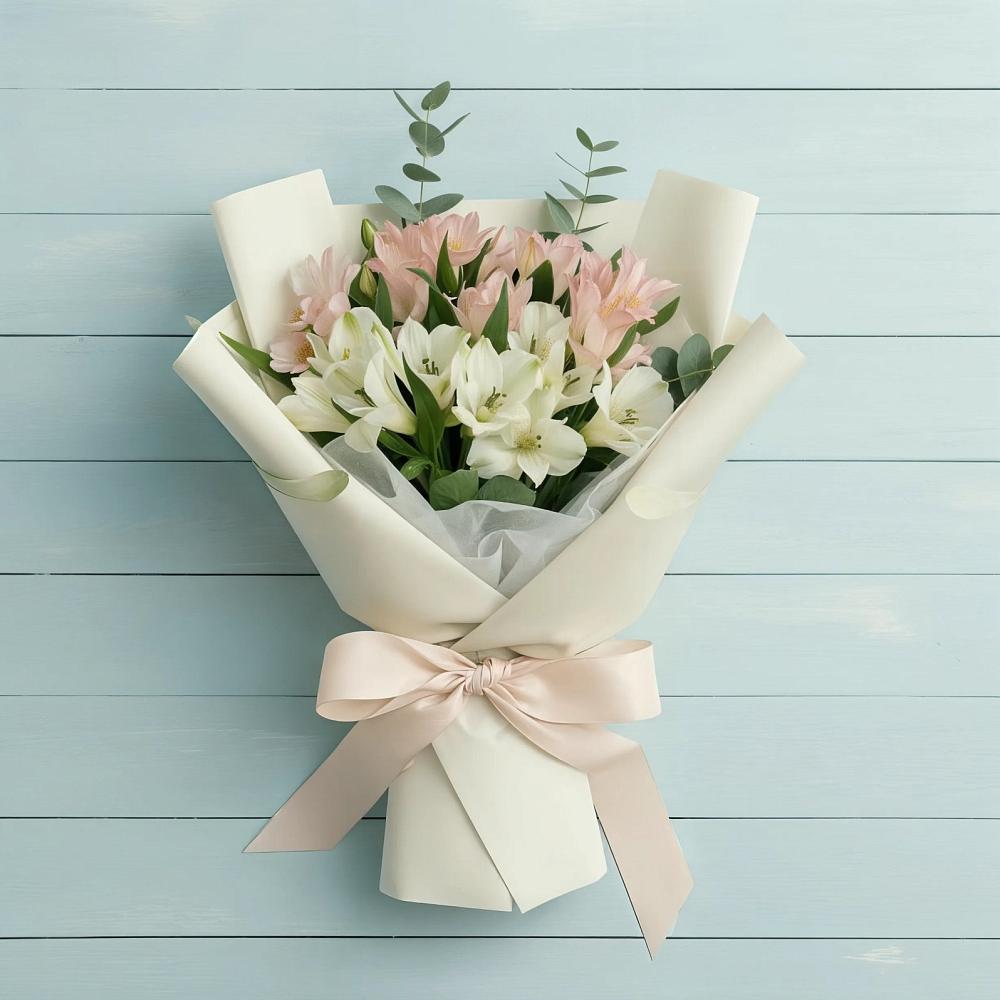 Букет Утренний поцелуй в Нижневартовске Букет цветов из: Альстромерии в Нижневартовске