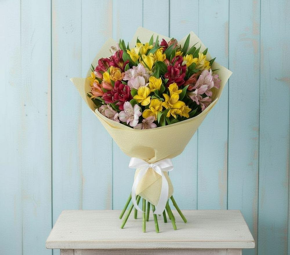 Букет Летние краски в Нижневартовске Букет цветов из: Альстромерии в Нижневартовске