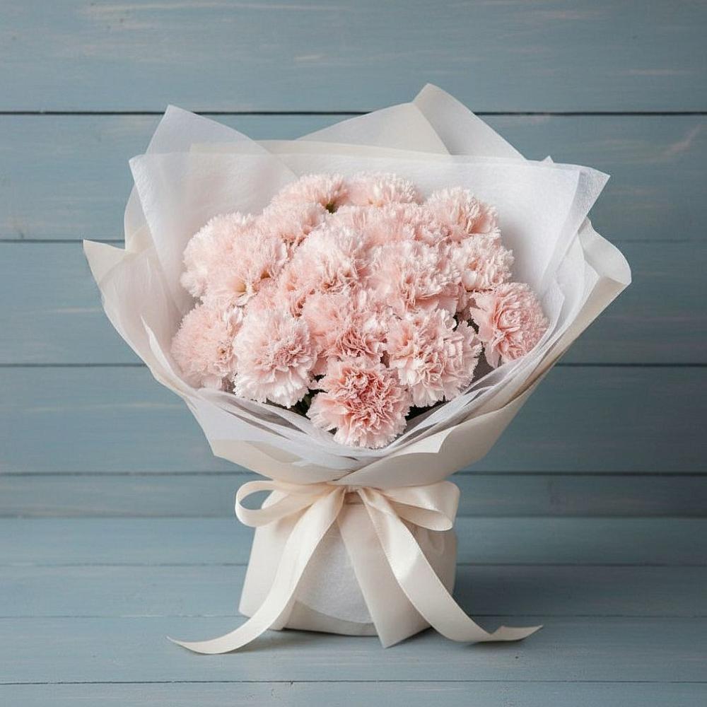 Букет розовые гвоздики в Нижневартовске Букет цветов из: Гвоздики в Нижневартовске