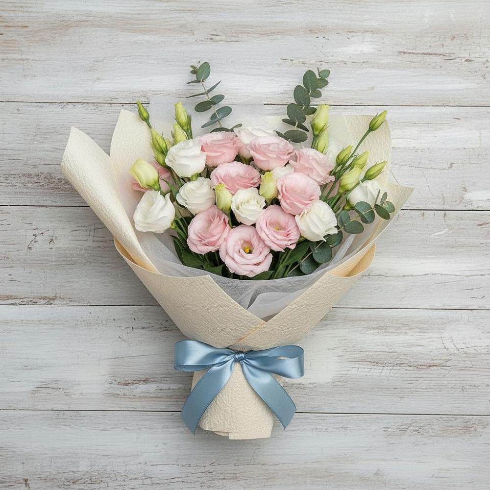 Букет шампанское в Нижневартовске Букет цветов из: Лизиантусы в Нижневартовске